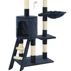 vidaXL Kattenkrabpaal met sisal krabpalen 138 cm donkerblauw