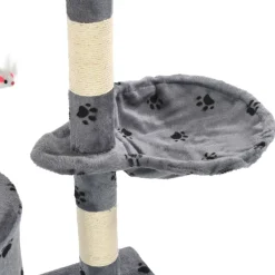 vidaXL Kattenkrabpaal met sisal krabpalen 138 cm pootafdrukken grijs