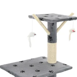 vidaXL Kattenkrabpaal met sisal krabpalen 138 cm pootafdrukken grijs