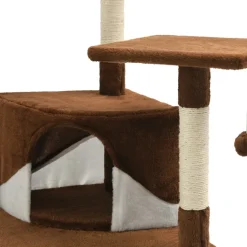 vidaXL Kattenkrabpaal met sisal krabpalen 203 cm bruin en wit