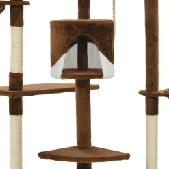 vidaXL Kattenkrabpaal met sisal krabpalen 203 cm bruin en wit
