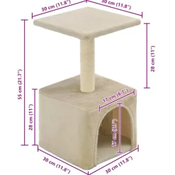 vidaXL Kattenkrabpaal met sisal krabpaal 55 cm beige