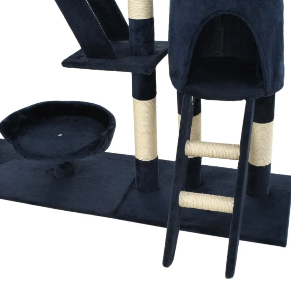 vidaXL Kattenkrabpaal met sisal krabpalen 230-250 cm blauw