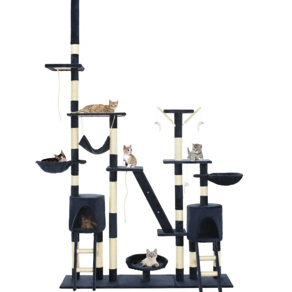 vidaXL Kattenkrabpaal met sisal krabpalen 230-250 cm blauw