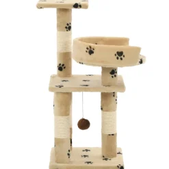 vidaXL Kattenkrabpaal met sisal krabpalen 65 cm pootafdrukken beige