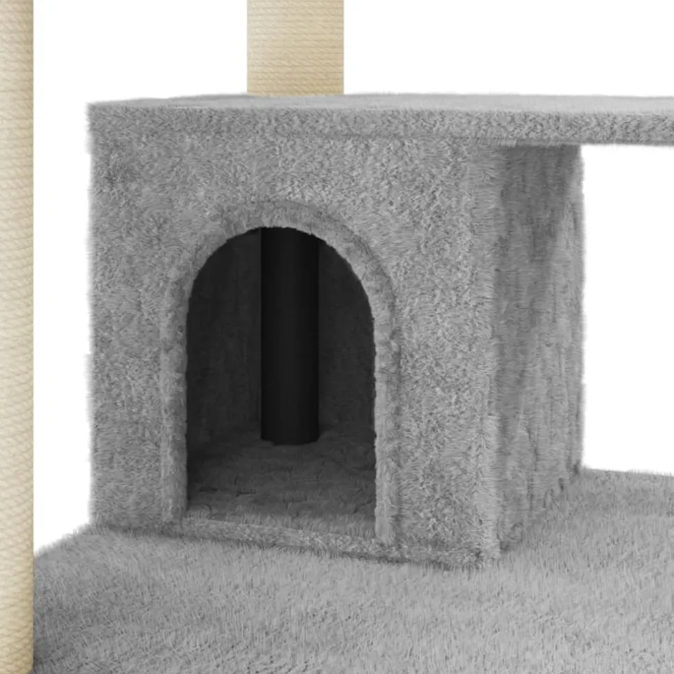 vidaXL Kattenkrabpaal met sisal krabpalen 183 cm lichtgrijs