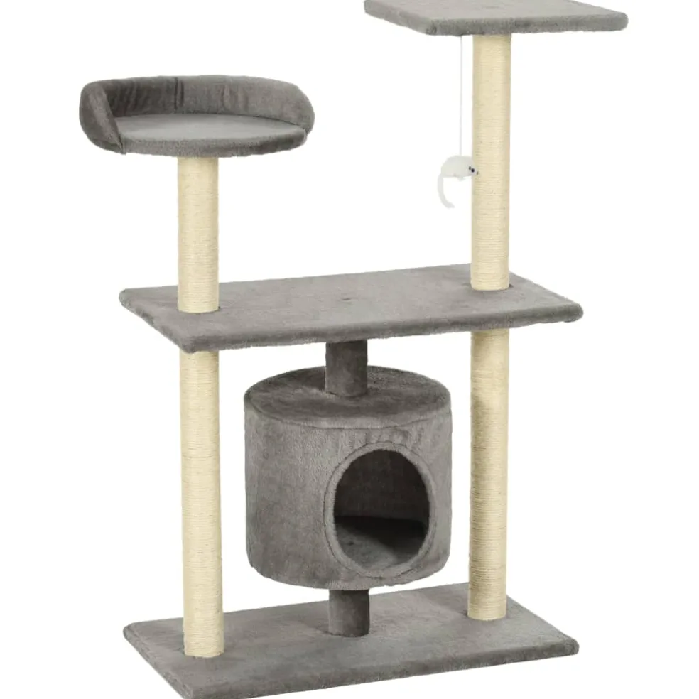 vidaXL Kattenkrabpaal met sisal krabpalen 95 cm grijs