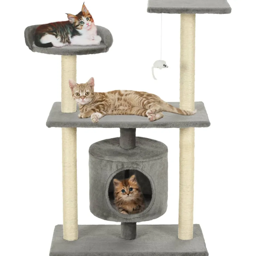 vidaXL Kattenkrabpaal met sisal krabpalen 95 cm grijs