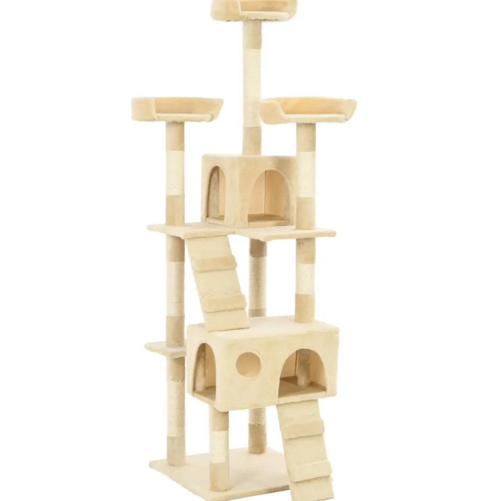 vidaXL Kattenkrabpaal met sisal krabpalen 170 cm beige
