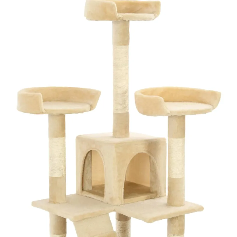 vidaXL Kattenkrabpaal met sisal krabpalen 170 cm beige