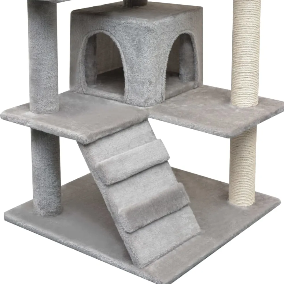 vidaXL Kattenkrabpaal met sisal krabpalen 125 cm grijs