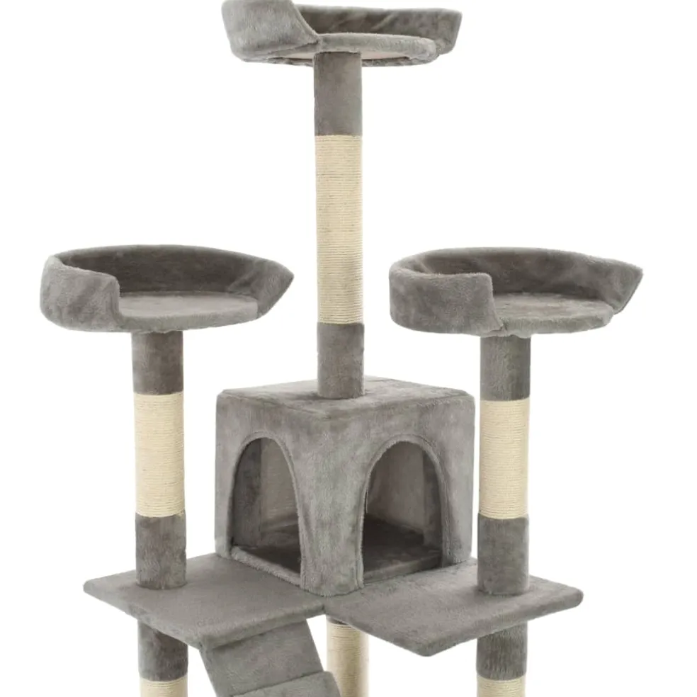 vidaXL Kattenkrabpaal met sisal krabpalen 170 cm grijs