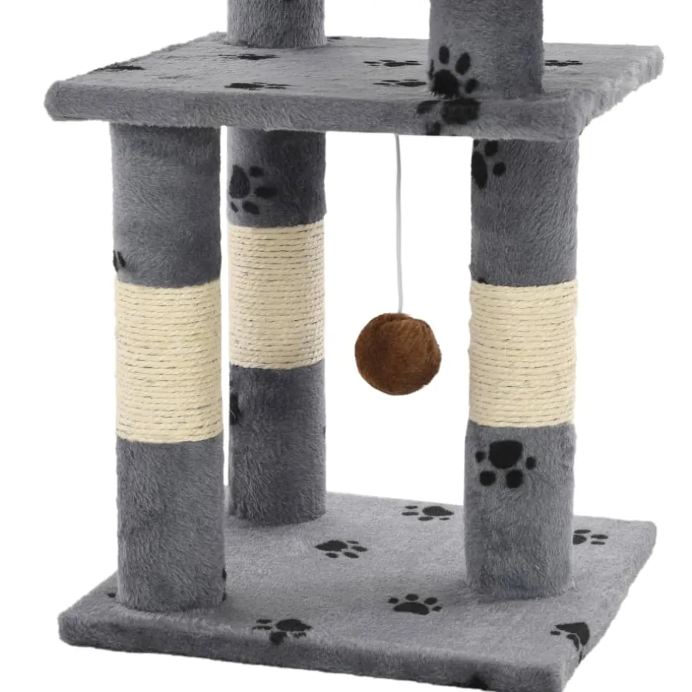 vidaXL Kattenkrabpaal met sisal krabpalen 65 cm pootafdrukken grijs
