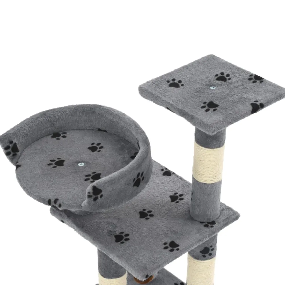vidaXL Kattenkrabpaal met sisal krabpalen 65 cm pootafdrukken grijs