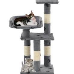 vidaXL Kattenkrabpaal met sisal krabpalen 65 cm pootafdrukken grijs