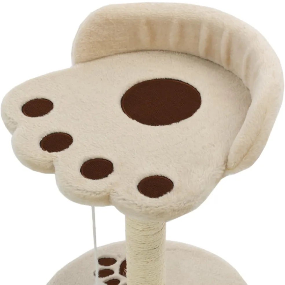 vidaXL Kattenkrabpaal met sisal krabpaal 40 cm beige en bruin