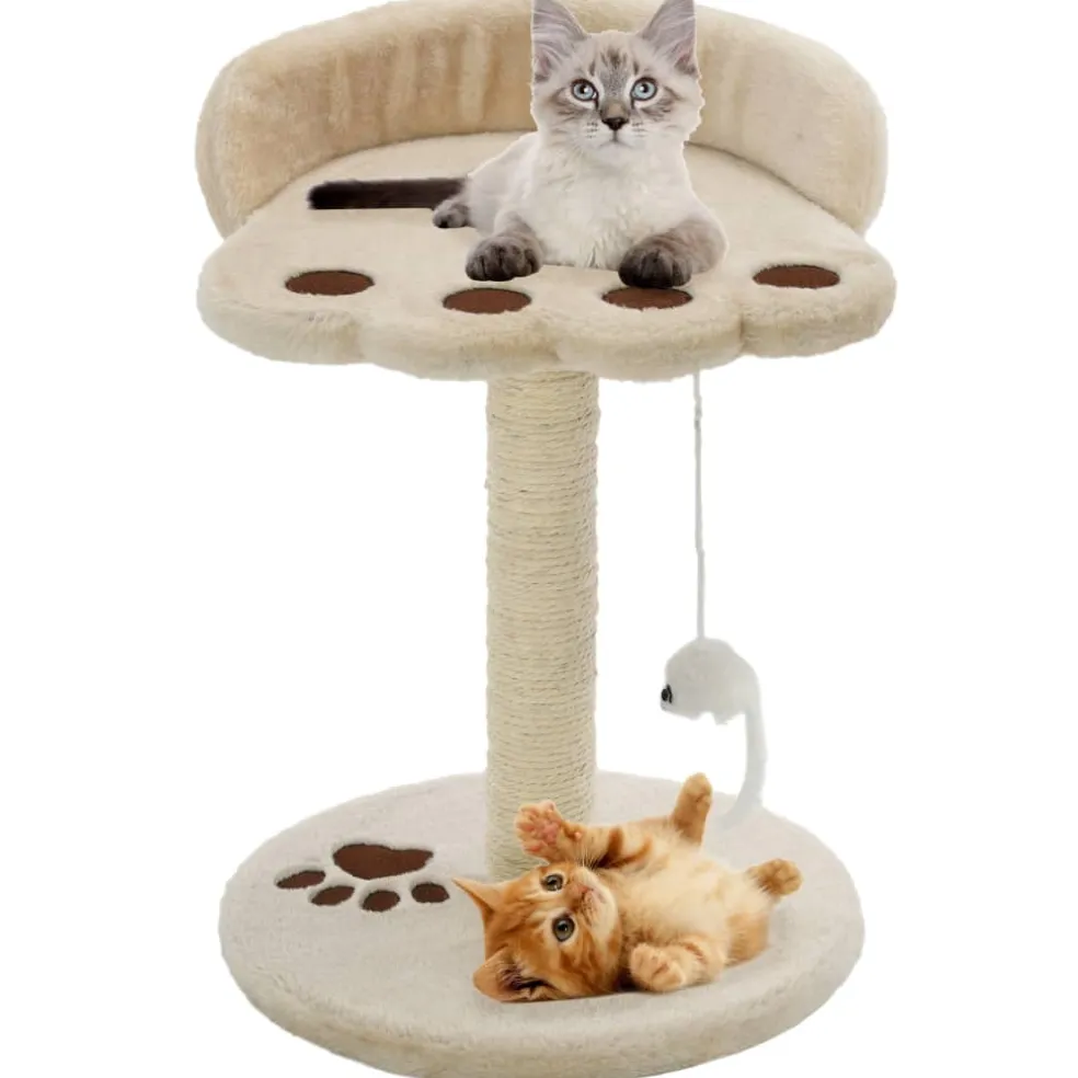 vidaXL Kattenkrabpaal met sisal krabpaal 40 cm beige en bruin