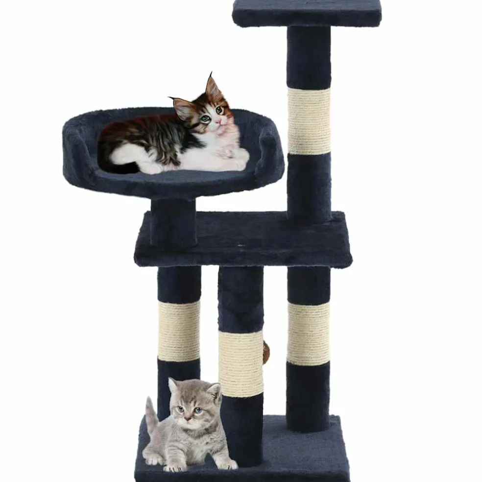 vidaXL Kattenkrabpaal met sisal krabpalen 65 cm blauw
