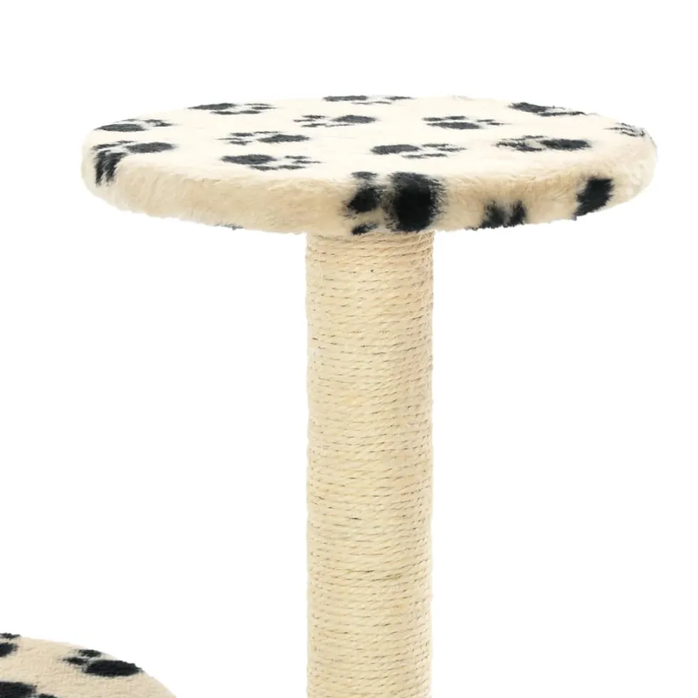 vidaXL Kattenkrabpaal met sisal krabpalen 60 cm pootafdrukken beige
