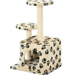 vidaXL Kattenkrabpaal met sisal krabpalen 60 cm pootafdrukken beige