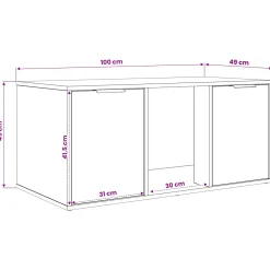 vidaXL Kattenkrat meubel Grijs Sonoma 100 x 49 x 45 cm Bewerkt hout