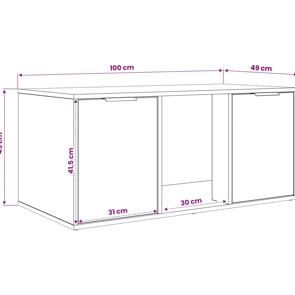 vidaXL Kattenkrat meubel Grijs Sonoma 100 x 49 x 45 cm Bewerkt hout
