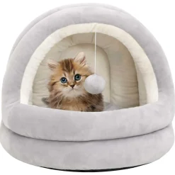 vidaXL Kattenmand 40x40x35 cm grijs en crèmekleurig