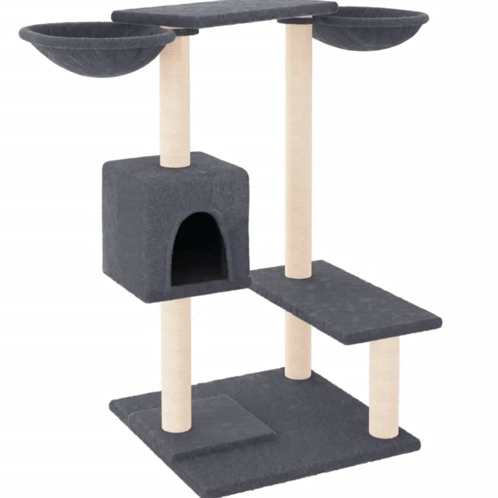 vidaXL Kattenmeubel met krabpalen 82 cm donkergrijs