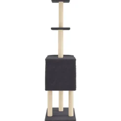 vidaXL Kattenmeubel met sisal krabpalen 145 cm donkergrijs
