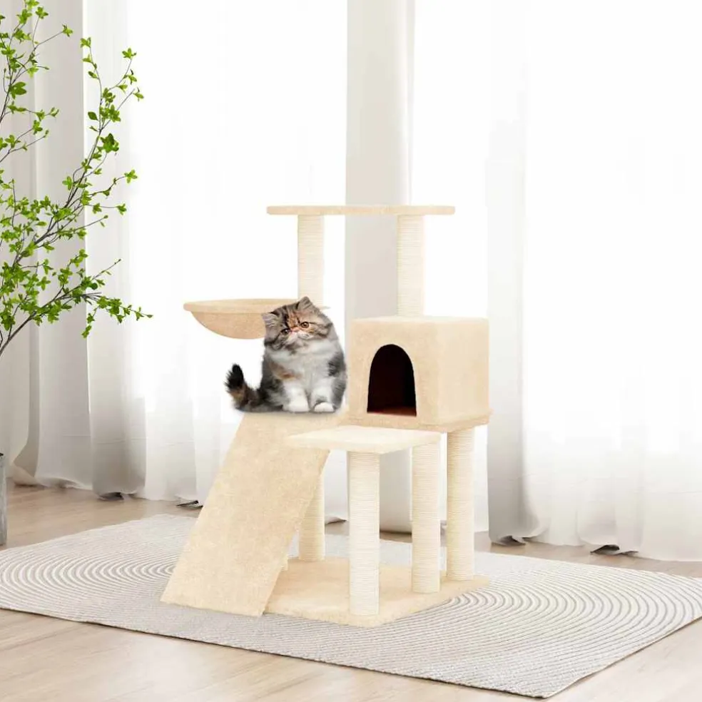 vidaXL Kattenmeubel met sisal krabpalen 82 cm crèmekleurig