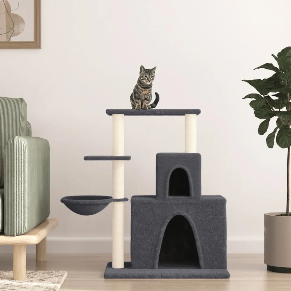 vidaXL Kattenmeubel met sisal krabpalen 83 cm donkergrijs