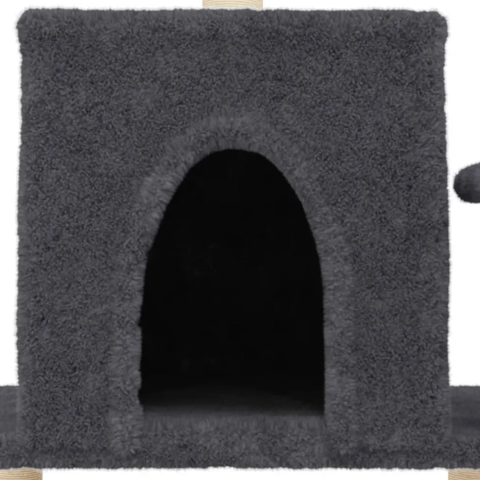 vidaXL Kattenmeubel met sisal krabpalen 122 cm donkergrijs