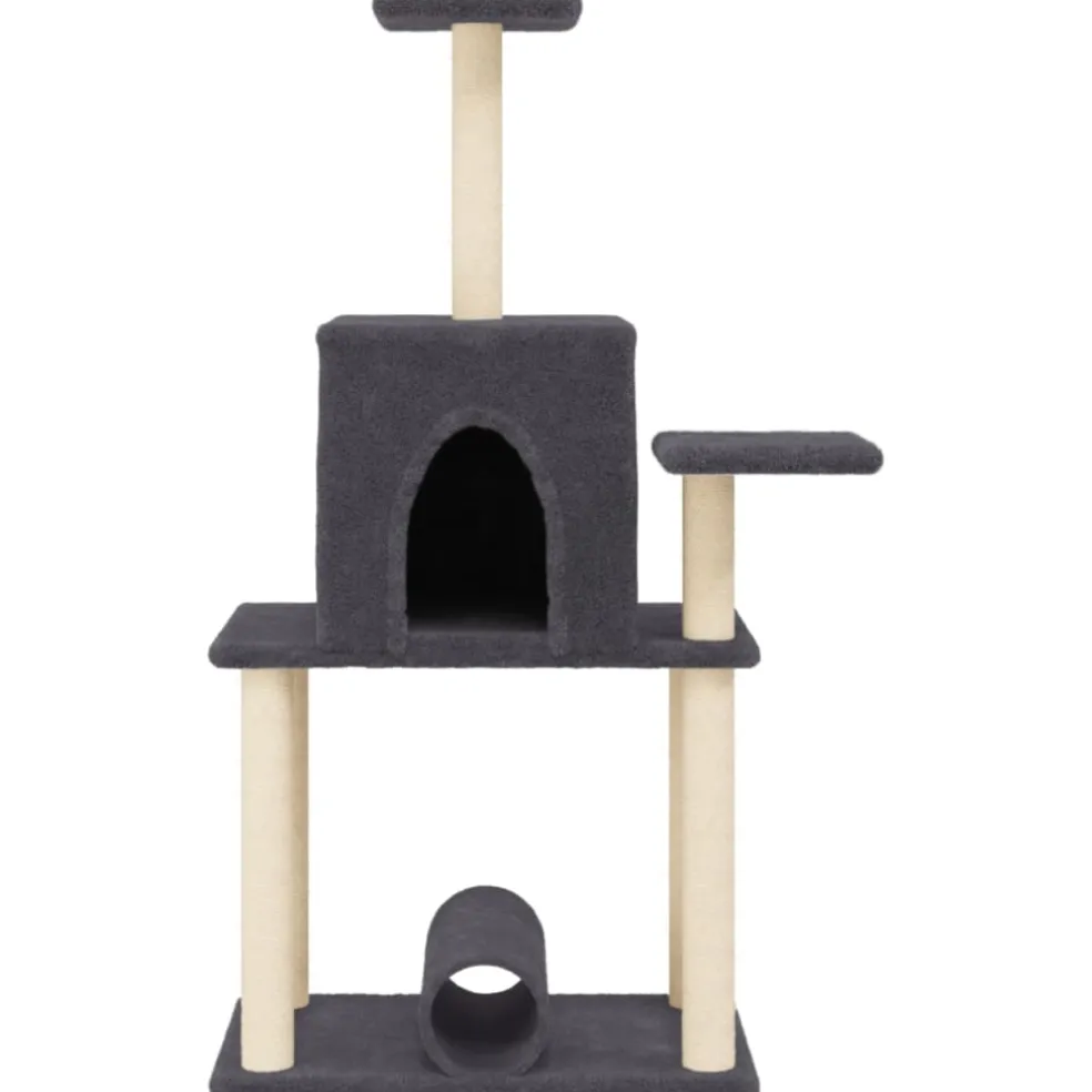 vidaXL Kattenmeubel met sisal krabpalen 122 cm donkergrijs