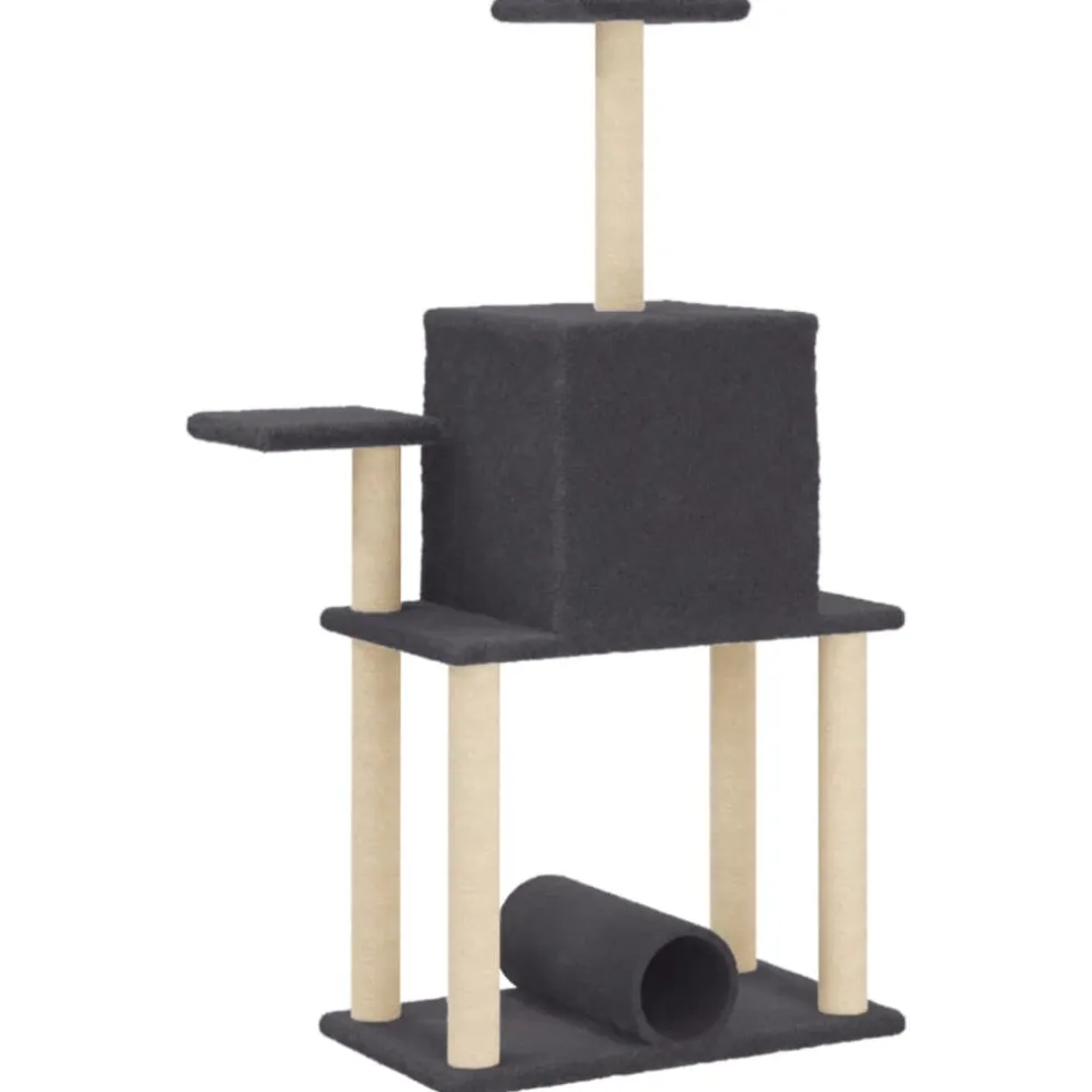 vidaXL Kattenmeubel met sisal krabpalen 122 cm donkergrijs