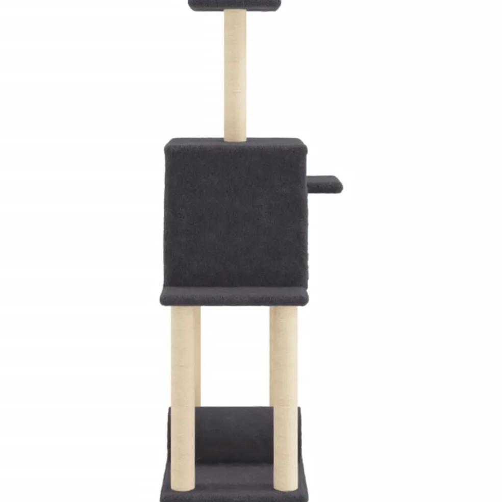 vidaXL Kattenmeubel met sisal krabpalen 122 cm donkergrijs