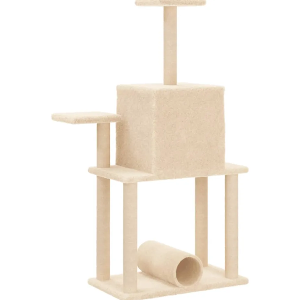 vidaXL Kattenmeubel met sisal krabpalen 122 cm crèmekleurig