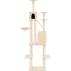 vidaXL Kattenmeubel met sisal krabpalen 201 cm crèmekleurig