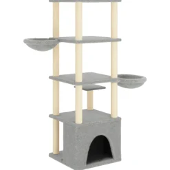 vidaXL Kattenmeubel met sisal krabpalen 147 cm lichtgrijs