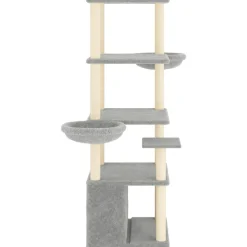 vidaXL Kattenmeubel met sisal krabpalen 147 cm lichtgrijs