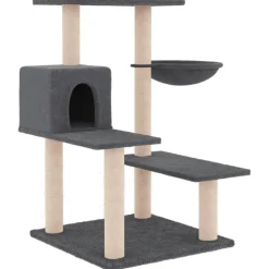 vidaXL Kattenmeubel met sisal krabpalen 167 cm donkergrijs