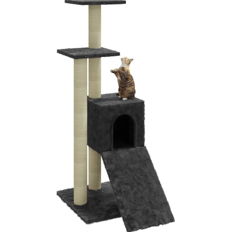 vidaXL Kattenmeubel met sisal krabpalen 92 cm donkergrijs