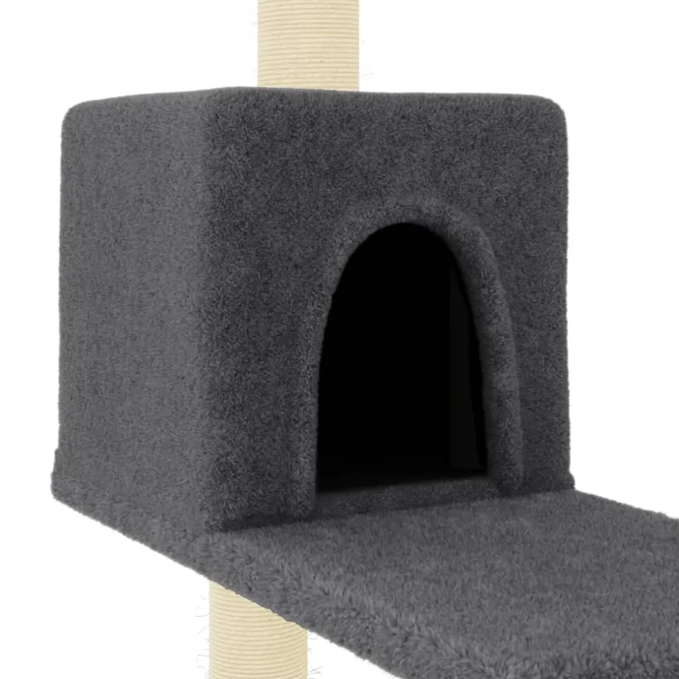 vidaXL Kattenmeubel met sisal krabpalen 95 cm donkergrijs
