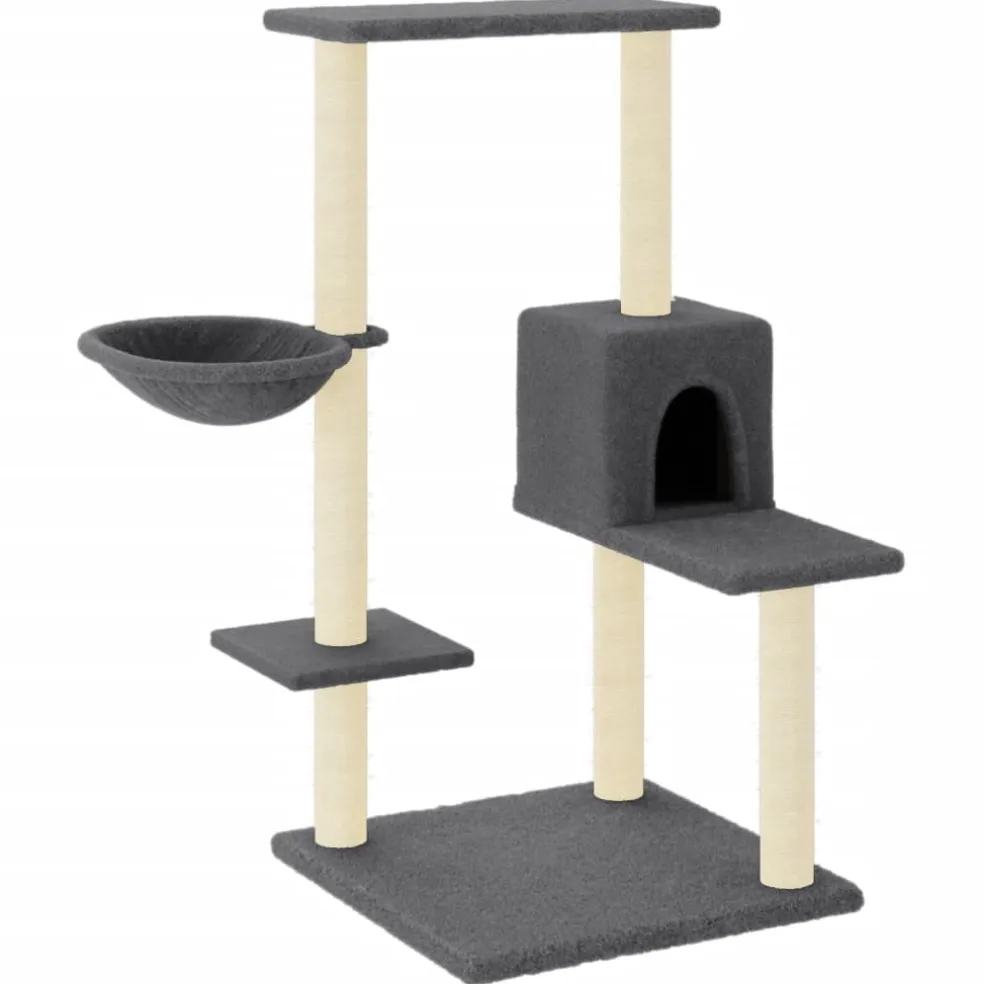 vidaXL Kattenmeubel met sisal krabpalen 95 cm donkergrijs