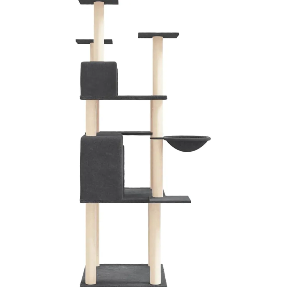vidaXL Kattenmeubel met sisal krabpalen 166 cm donkergrijs