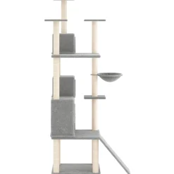 vidaXL Kattenmeubel met sisal krabpalen 175 cm lichtgrijs