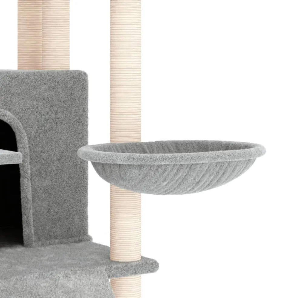 vidaXL Kattenmeubel met sisal krabpalen 154 cm lichtgrijs