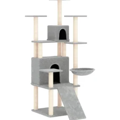 vidaXL Kattenmeubel met sisal krabpalen 154 cm lichtgrijs
