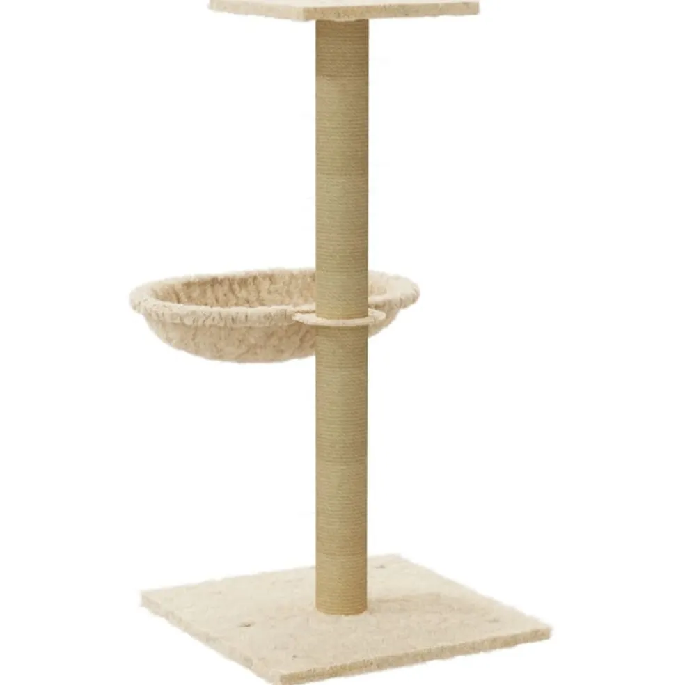 vidaXL Kattenmeubel met sisal krabpaal 74 cm crèmekleurig