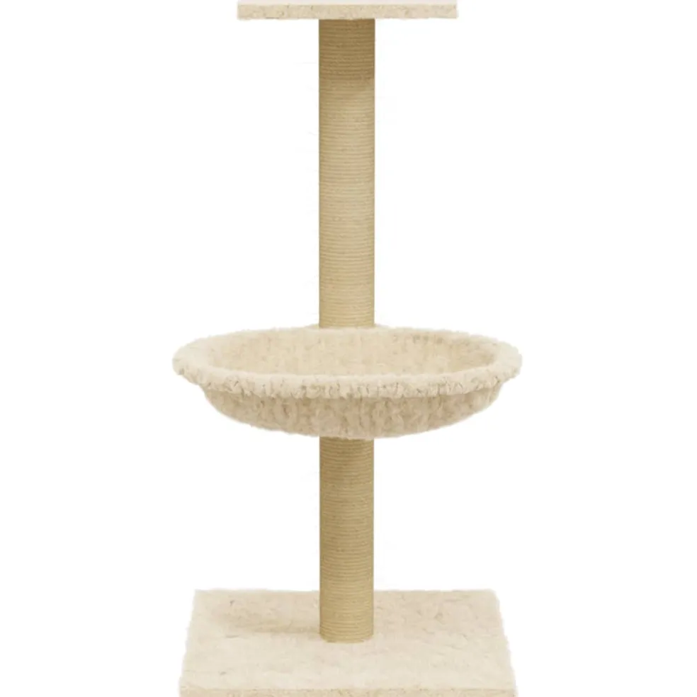 vidaXL Kattenmeubel met sisal krabpaal 74 cm crèmekleurig