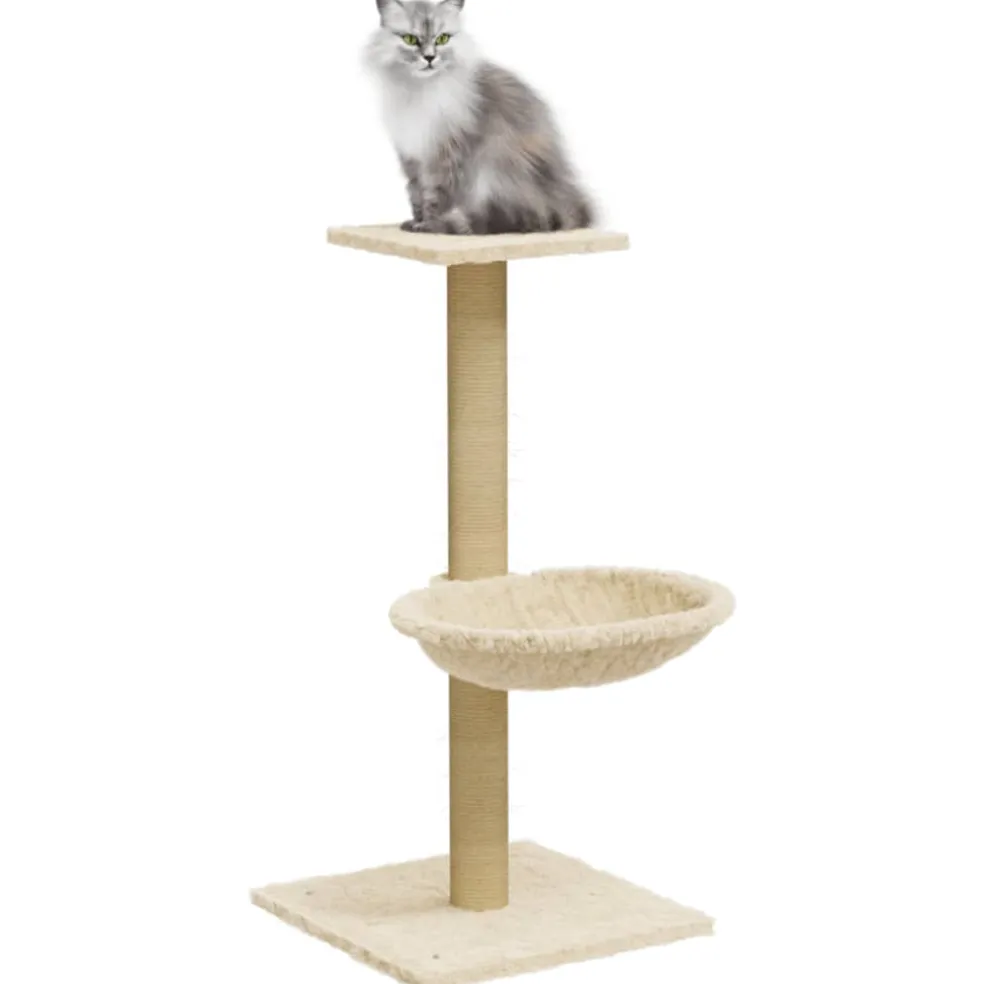 vidaXL Kattenmeubel met sisal krabpaal 74 cm crèmekleurig